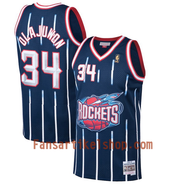 NBA Houston Rockets Trikot Hakeem Olajuwon 34 Hardwood Classics Dunkelblau Swingman - Herren NBA Houston Rockets Trikot Hakeem Olajuwon 34 Hardwood Classics Dunkelblau Swingman - Herren